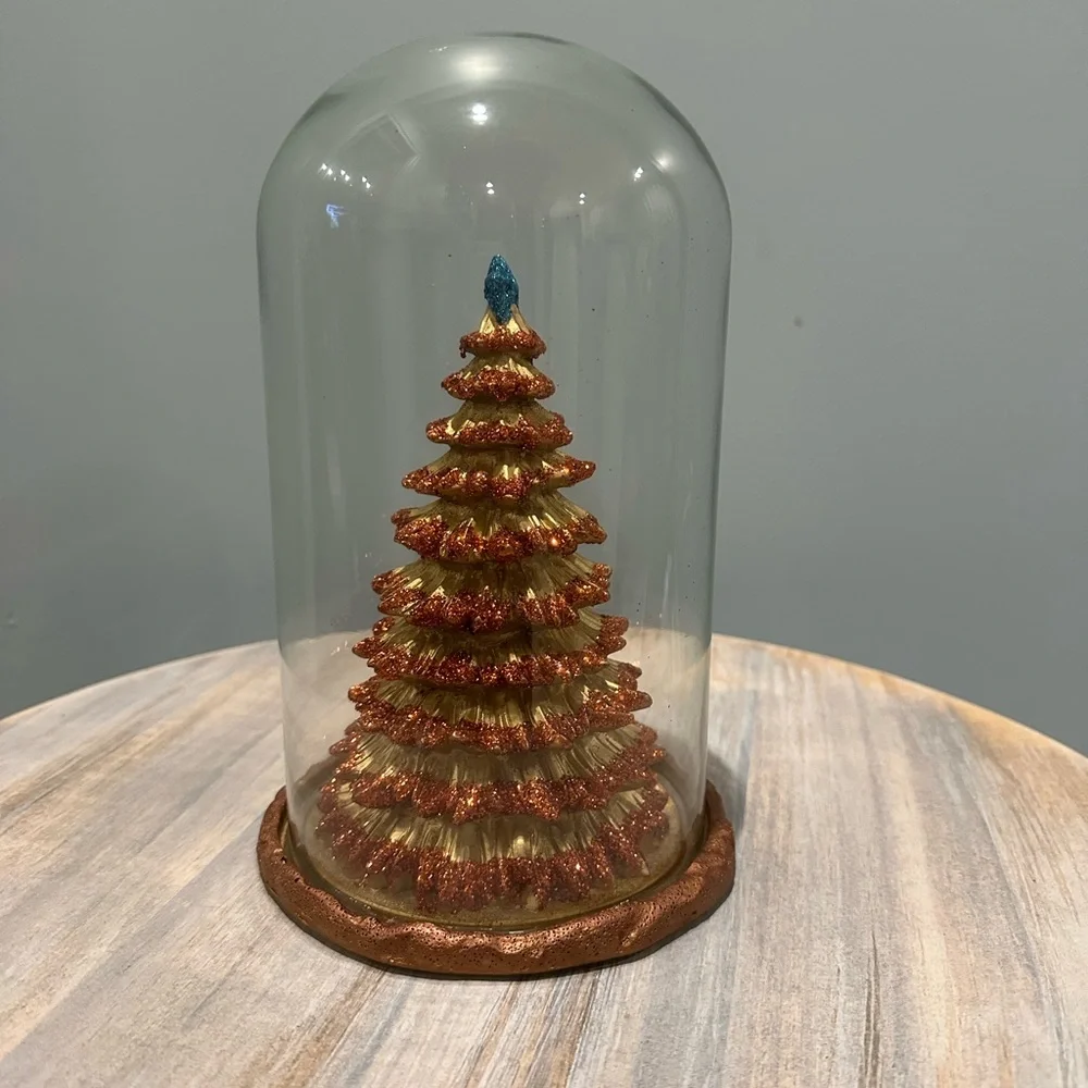 Holiday Lane Patina Copper Glass Dome Christmas Tree